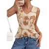 image:imageZESICA Womens Summer Going Out Tops Sleeveless V Neck Floral Y2K ShirtsBrown