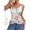 image:imageZESICA Womens Summer Going Out Tops Sleeveless V Neck Floral Y2K ShirtsWhite