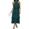 image:imageZESICA Womens Summer Halter Ruffle Wedding Guest Midi DressesDarkgreen