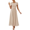 image:imageZESICA Womens Summer Short Sleeve Twist Front Maxi DressesApricot