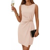 image:imageZESICA Womens Summer Sleeveless Bodycon Formal Cocktail Work Short DressApricot