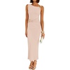 image:imageZESICA Womens Summer Sleeveless Bodycon Ruched Maxi DressApricot
