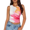 image:imageZESICA Womens Summer Sleeveless Floral Mesh Y2K Going Out Tank TopsWhite