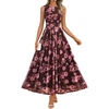 image:imageZESICA Womens Summer Sleeveless Floral Wedding Guest Maxi DressBrown
