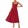 image:imageZESICA Womens Summer Sleeveless Square Neck A Line Midi DressRed