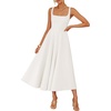 image:imageZESICA Womens Summer Sleeveless Square Neck A Line Midi DressWhite
