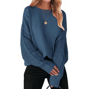 image:imageZESICA 2026 Fall Sweaters for Women Cable Knit Oversized OutfitsDustyblue