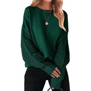 image:imageZESICA 2026 Fall Sweaters for Women Cable Knit Oversized OutfitsForestgreen