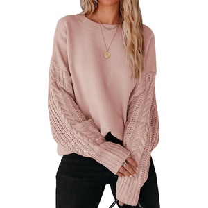 image:imageZESICA 2026 Fall Sweaters for Women Cable Knit Oversized OutfitsGreypink