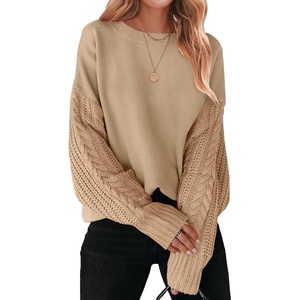 image:imageZESICA 2026 Fall Sweaters for Women Cable Knit Oversized OutfitsKhaki
