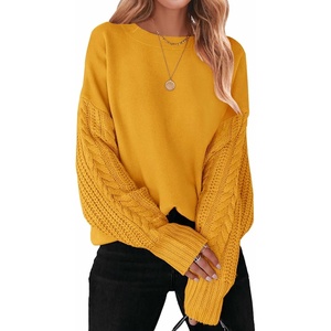 image:imageZESICA 2026 Fall Sweaters for Women Cable Knit Oversized OutfitsMustard