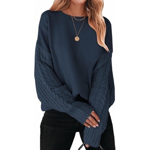 image:imageZESICA 2026 Fall Sweaters for Women Cable Knit Oversized OutfitsNavy