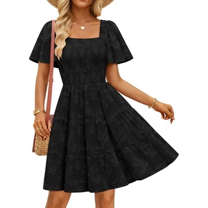 image:imageZESICA Womens 2026 Summer Boho Floral Flowy Mini DressesBlack