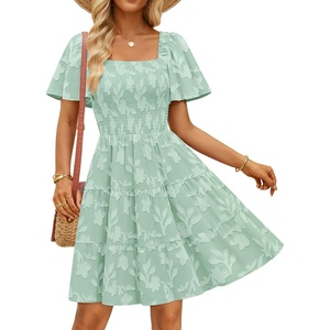 image:imageZESICA Womens 2026 Summer Boho Floral Flowy Mini DressesSage