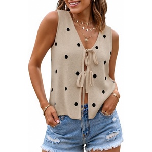 image:imageZESICA Womens 2026 Summer Tie Front Sweater Vest TopOats