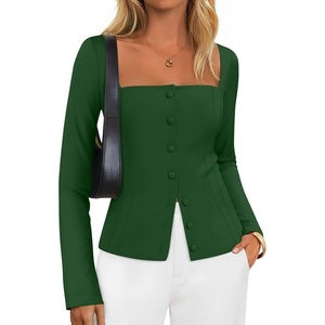 image:imageZESICA Womens Business Casual Fitted Blazers Office OutfitsGreen