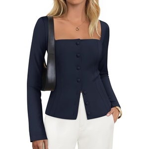 image:imageZESICA Womens Business Casual Fitted Blazers Office OutfitsNavy