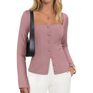 image:imageZESICA Womens Business Casual Fitted Blazers Office OutfitsPink