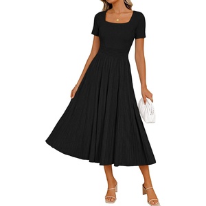 image:imageZESICA Womens Elegant Pleated Wedding Guest Midi Sweater DressBlack