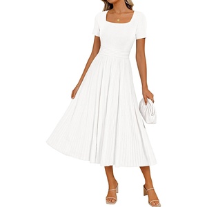 image:imageZESICA Womens Elegant Pleated Wedding Guest Midi Sweater DressWhite