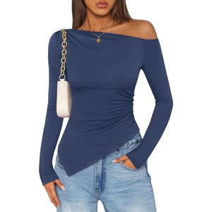 image:imageZESICA Womens Off The Shoulder Asymmetrical Going Out TopsNavy