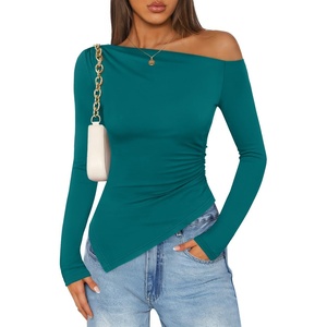 image:imageZESICA Womens Off The Shoulder Asymmetrical Going Out TopsTeal