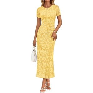 image:imageZESICA Womens Summer Bodycon Wedding Guest Midi DressesLightyellow