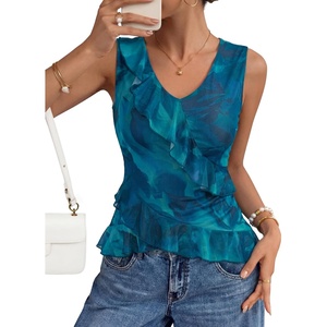 image:imageZESICA Womens Summer Going Out Tops Sleeveless V Neck Floral Y2K ShirtsBlue