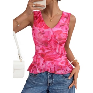image:imageZESICA Womens Summer Going Out Tops Sleeveless V Neck Floral Y2K ShirtsRose