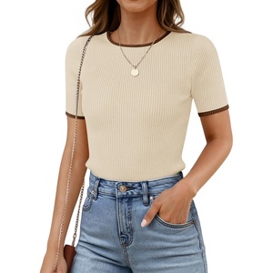 image:imageZESICA Womens Summer Short Sleeve Business Casual TopsApricot