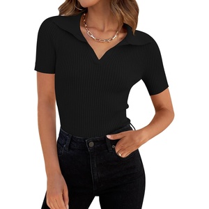image:imageZESICA Womens Summer Short Sleeve T Shirts Work Office TopsBlack