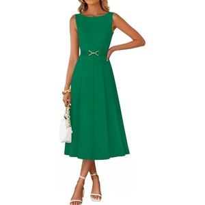 image:imageZESICA Womens Summer Sleeveless 2026 Formal Cocktail Party Midi DressesGreen