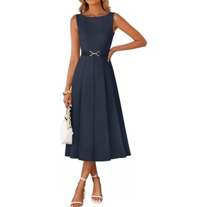 image:imageZESICA Womens Summer Sleeveless 2026 Formal Cocktail Party Midi DressesNavy