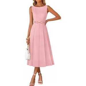 image:imageZESICA Womens Summer Sleeveless 2026 Formal Cocktail Party Midi DressesPink