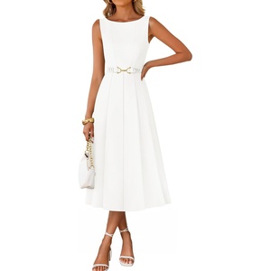 image:imageZESICA Womens Summer Sleeveless 2026 Formal Cocktail Party Midi DressesWhite