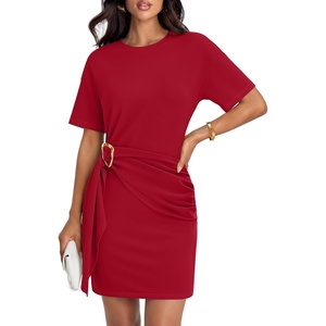 image:imageZESICA Womens Summer Sleeveless Bodycon Sweater Maxi DressRed
