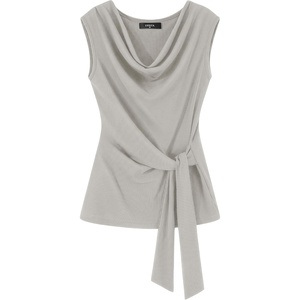 image:imageZESICA Womens Summer Sleeveless Business Casual Wrap Tank TopsBeige