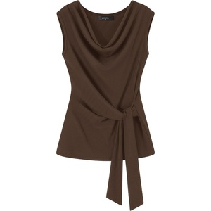 image:imageZESICA Womens Summer Sleeveless Business Casual Wrap Tank TopsCoffee