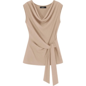 image:imageZESICA Womens Summer Sleeveless Business Casual Wrap Tank TopsSand