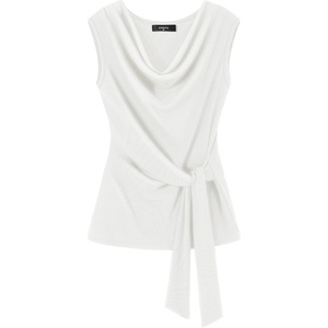image:imageZESICA Womens Summer Sleeveless Business Casual Wrap Tank TopsWhite