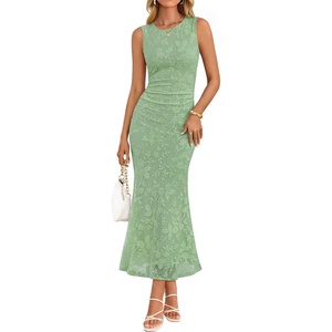 image:imageZESICA Womens Summer Sleeveless Floral Bodycon Wedding Guest DressesSage