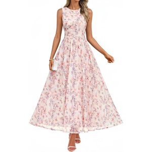 image:imageZESICA Womens Summer Sleeveless Floral Wedding Guest Maxi DressApricot