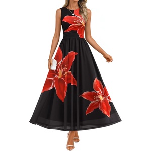 image:imageZESICA Womens Summer Sleeveless Floral Wedding Guest Maxi DressBlack