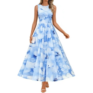image:imageZESICA Womens Summer Sleeveless Floral Wedding Guest Maxi DressLightblue