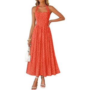 image:imageZESICA Womens Summer Sleeveless Floral Wedding Guest Maxi DressOrangered
