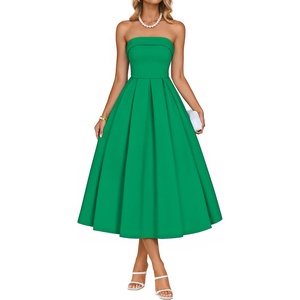 image:imageZESICA Womens Summer Strapless Cocktail Party DressesGreen