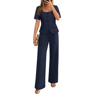 image:imageZESICA Womens Two Pieces Suits Set Business Casual OutfitsNavy