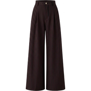 image:imageZESICA Womens Wide Leg Striped Business Work Palazzo PantsBlackred
