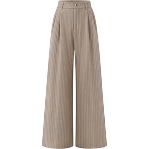 image:imageZESICA Womens Wide Leg Striped Business Work Palazzo PantsKhaki