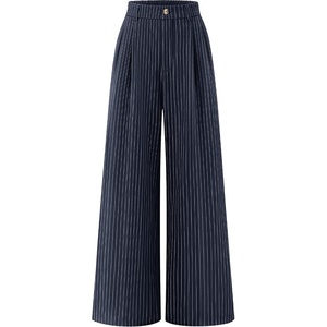 image:imageZESICA Womens Wide Leg Striped Business Work Palazzo PantsNavy